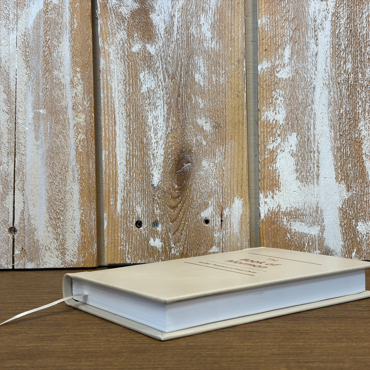 Pearlized Beige Lambskin Hardcover Book of Mormon