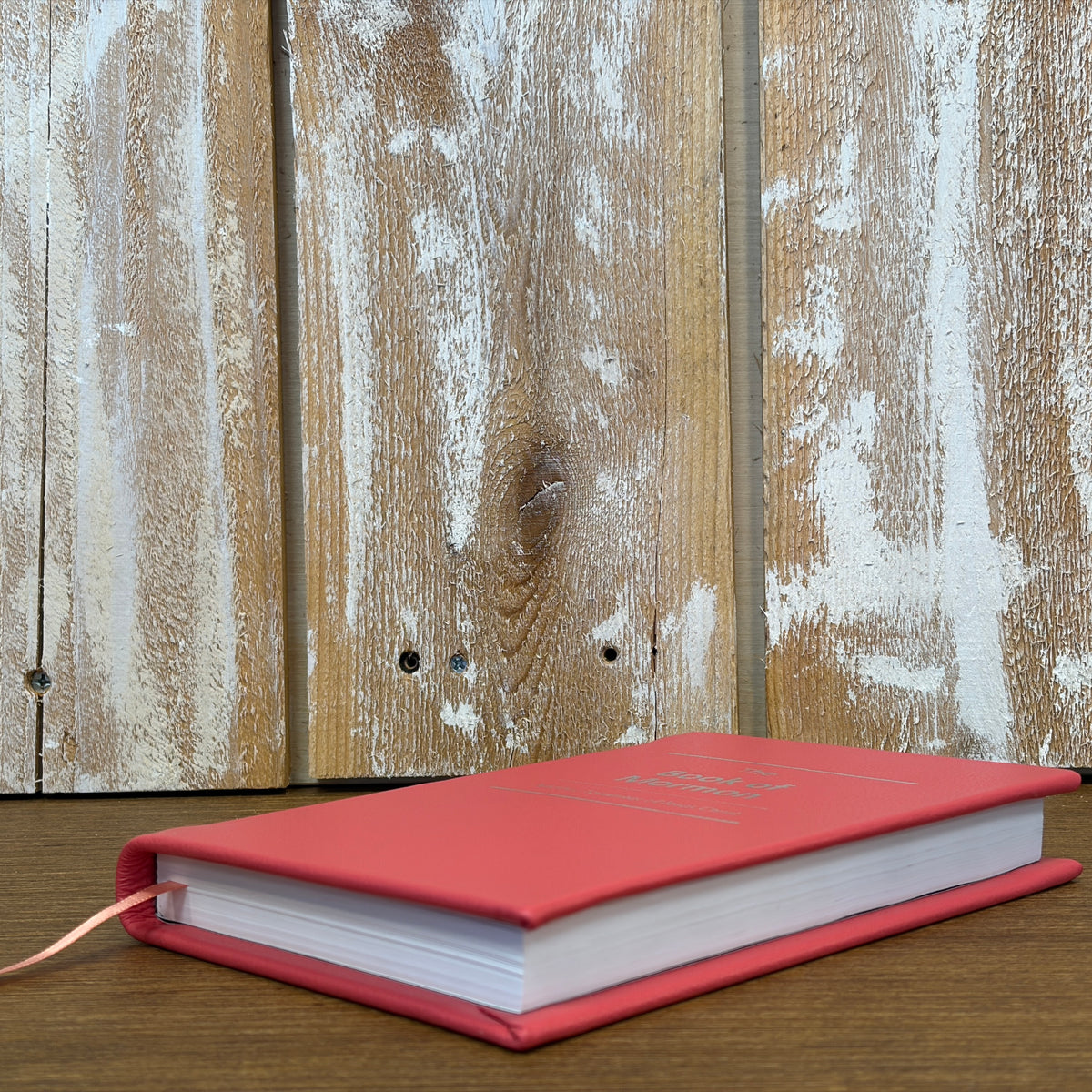 Coral Cowhide Hardcover Book of Mormon