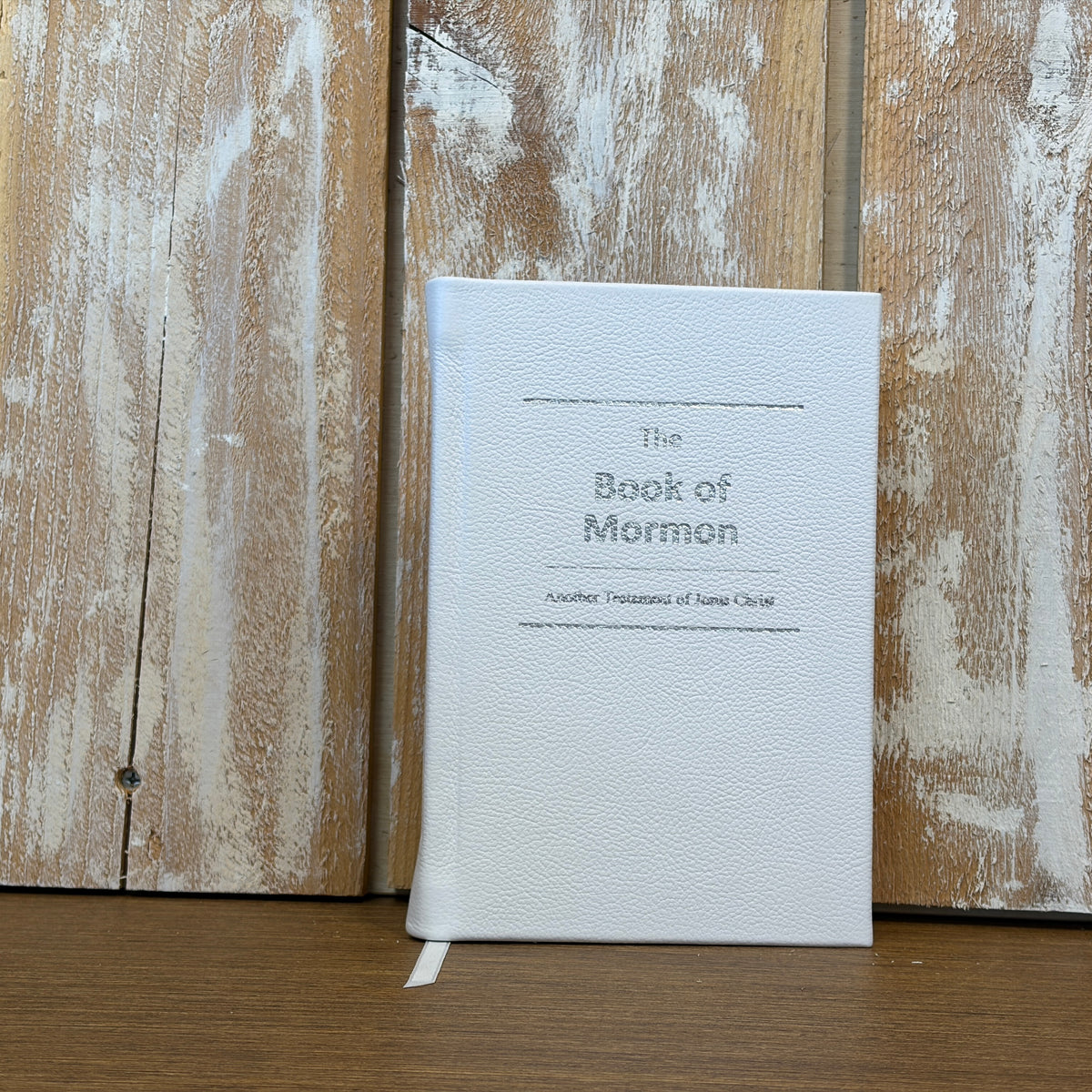 White Cowhide Hardcover Book of Mormon