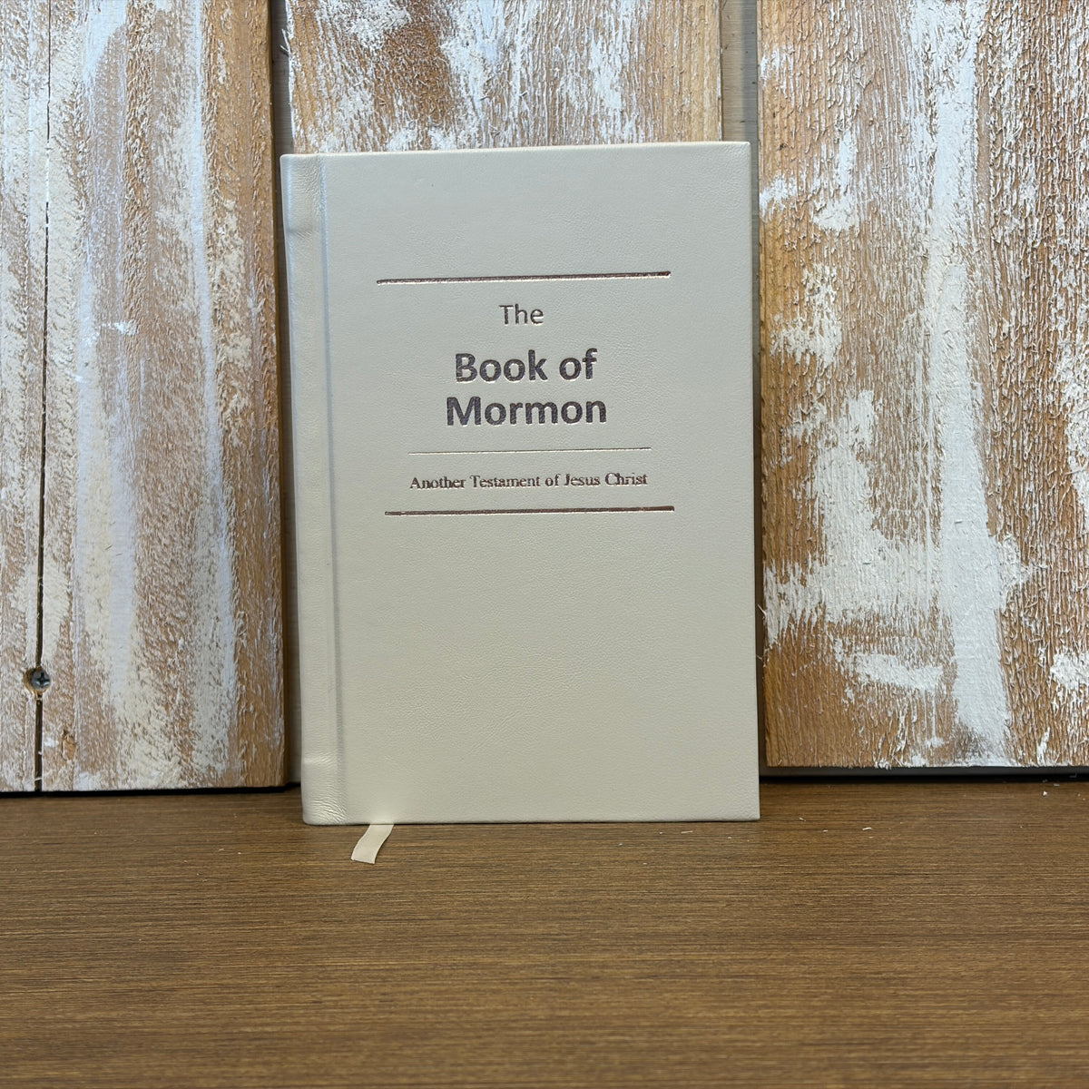 Pearlized Beige Lambskin Hardcover Book of Mormon