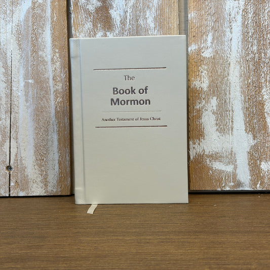 Pearlized Beige Lambskin Hardcover Book of Mormon