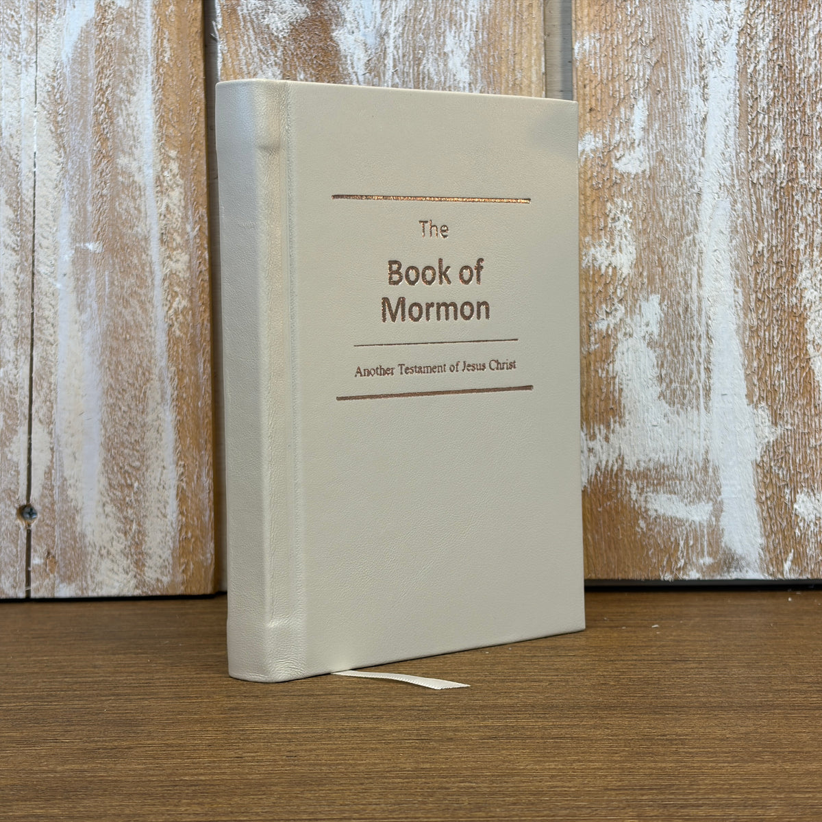 Pearlized Beige Lambskin Hardcover Book of Mormon
