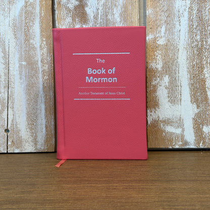 Coral Cowhide Hardcover Book of Mormon