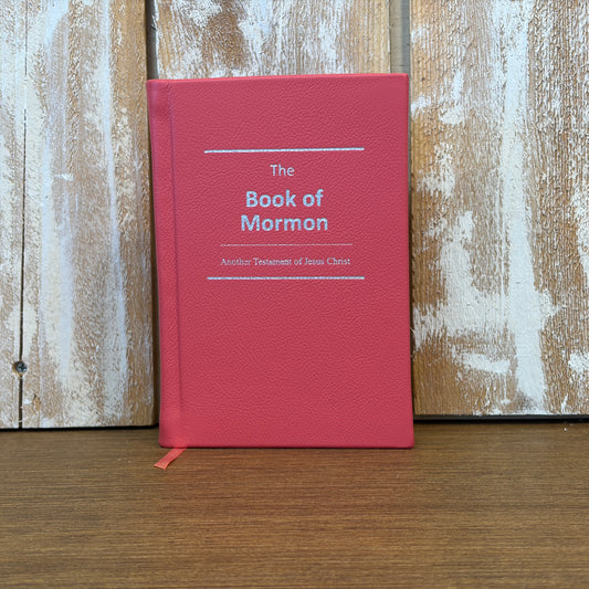 Coral Cowhide Hardcover Book of Mormon