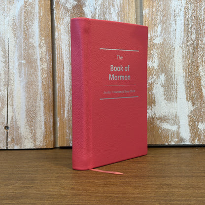 Coral Cowhide Hardcover Book of Mormon