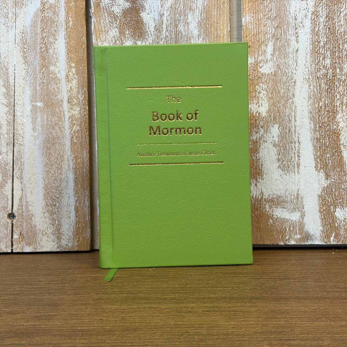 Lime Green Plonge Cowhide Hardcover Book of Mormon