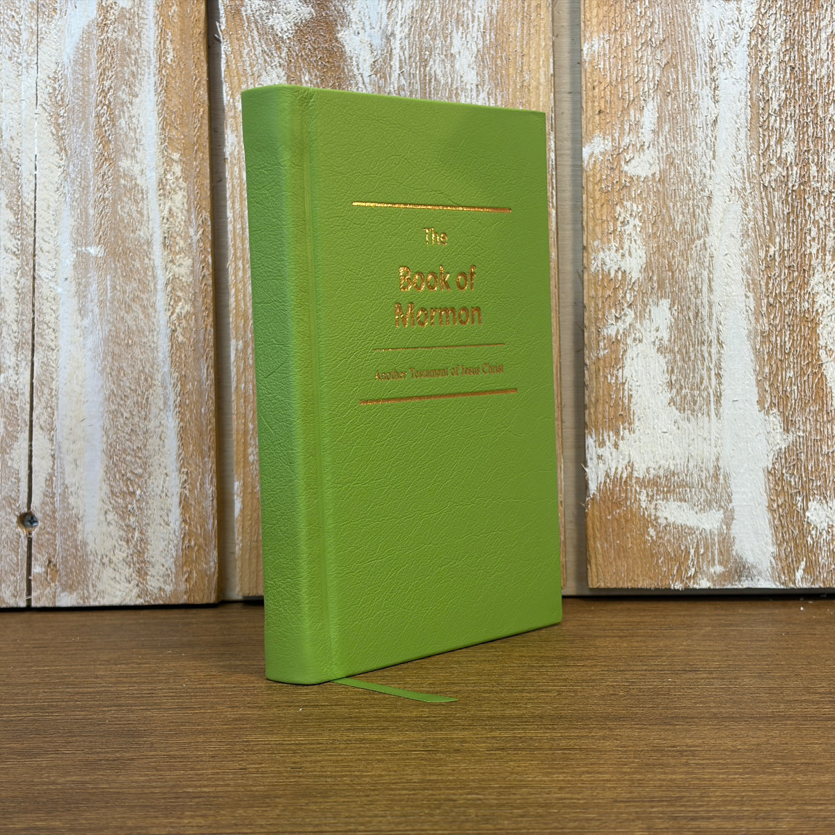 Lime Green Plonge Cowhide Hardcover Book of Mormon