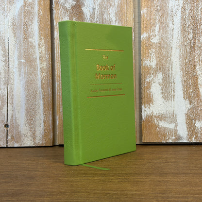 Lime Green Plonge Cowhide Hardcover Book of Mormon