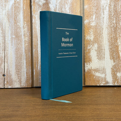 Dark Teal Cowhide Hardcover Book of Mormon