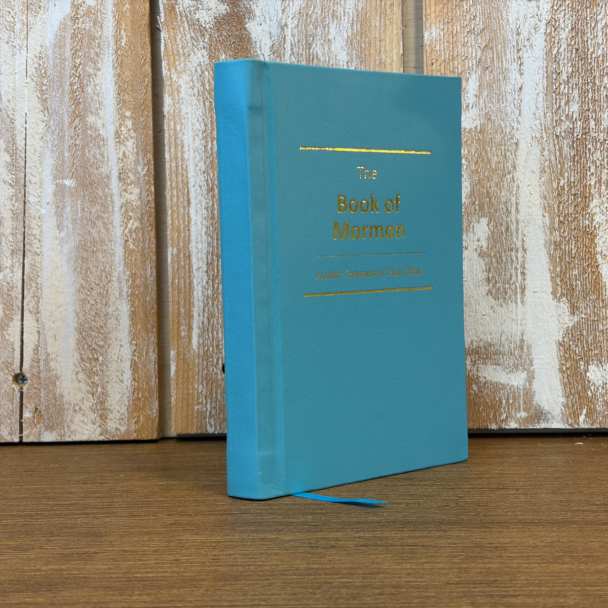 Aqua Plonge Cowhide Hardcover Book of Mormon