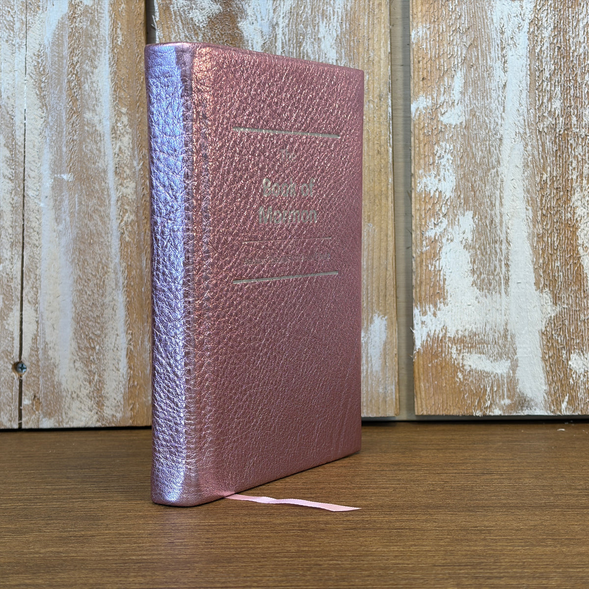 Metallic Pink Cowhide Hardcover Book of Mormon