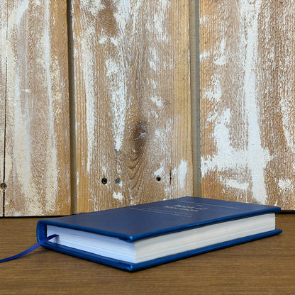 Metallic Blue Cowhide Hardcover Book of Mormon