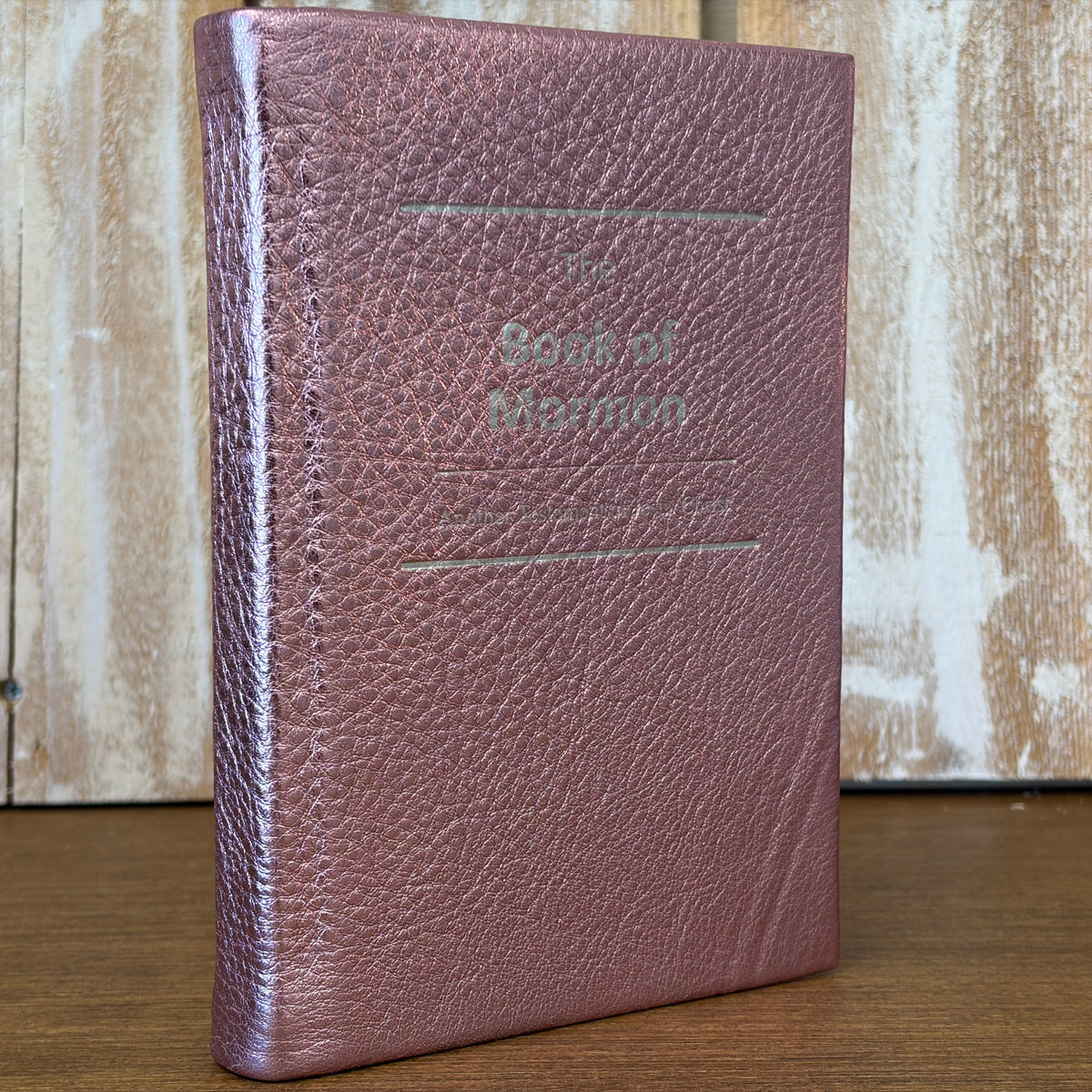 Metallic Pink Cowhide Hardcover Book of Mormon