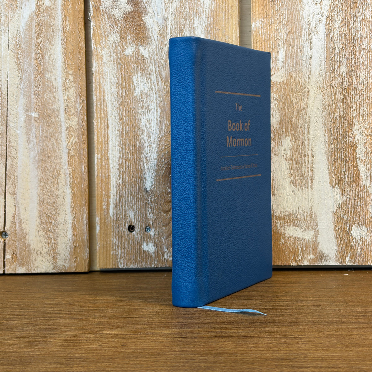 Sky Blue Cowhide Hardcover Book of Mormon
