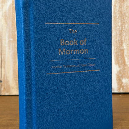 Sky Blue Cowhide Hardcover Book of Mormon