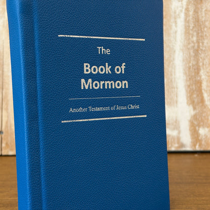 Sky Blue Cowhide Hardcover Book of Mormon