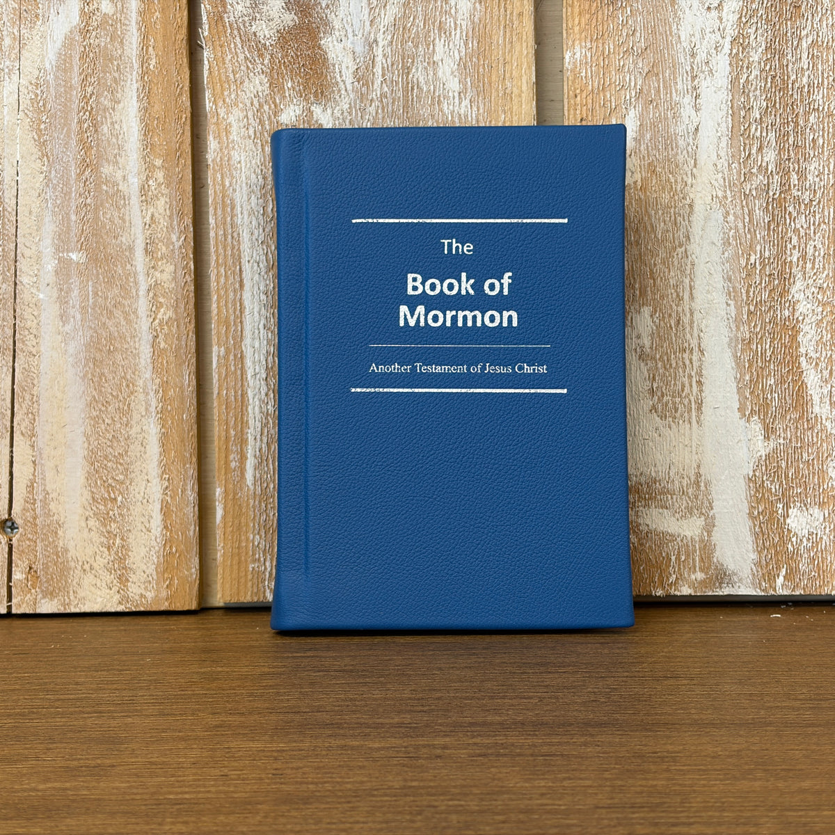 Sky Blue Cowhide Hardcover Book of Mormon