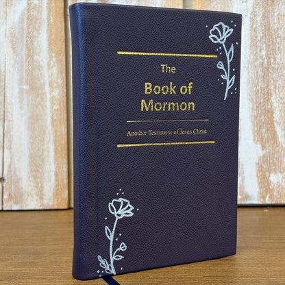 Dark Purple Cowhide Hardcover Book of Mormon