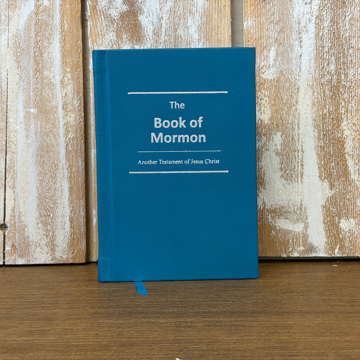 Teal Plonge Cowhide Hardcover Book of Mormon