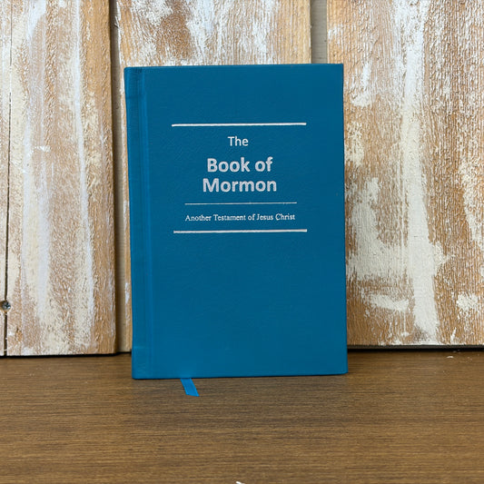Teal Plonge Cowhide Hardcover Book of Mormon