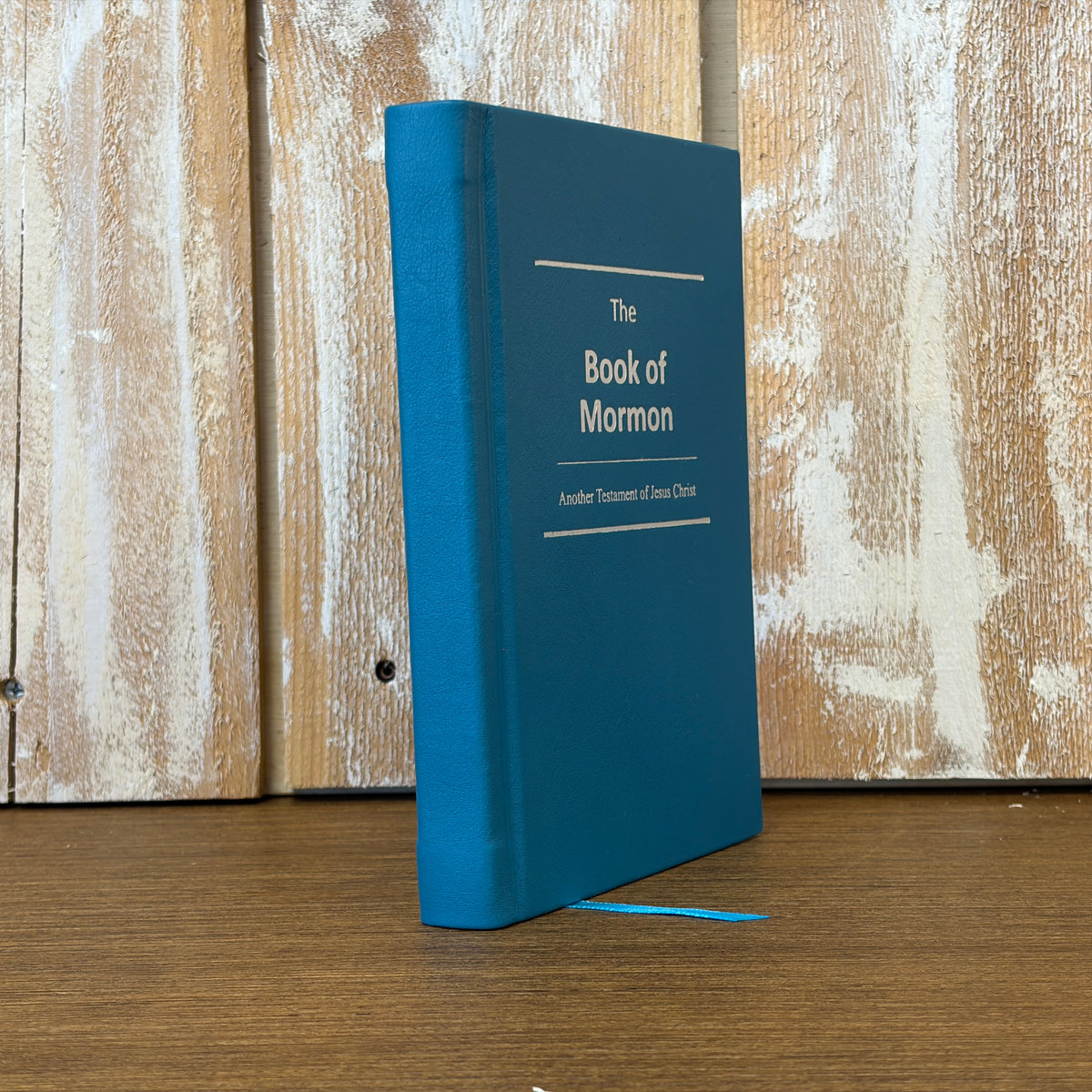 Teal Plonge Cowhide Hardcover Book of Mormon