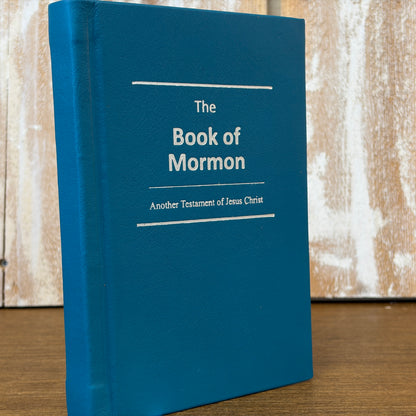 Teal Plonge Cowhide Hardcover Book of Mormon