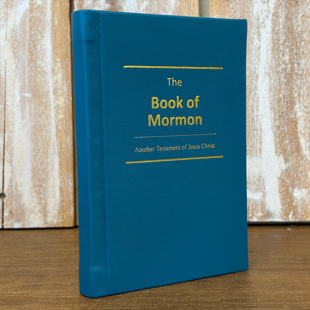 Teal Plonge Cowhide Hardcover Book of Mormon