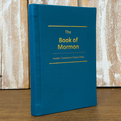 Teal Plonge Cowhide Hardcover Book of Mormon