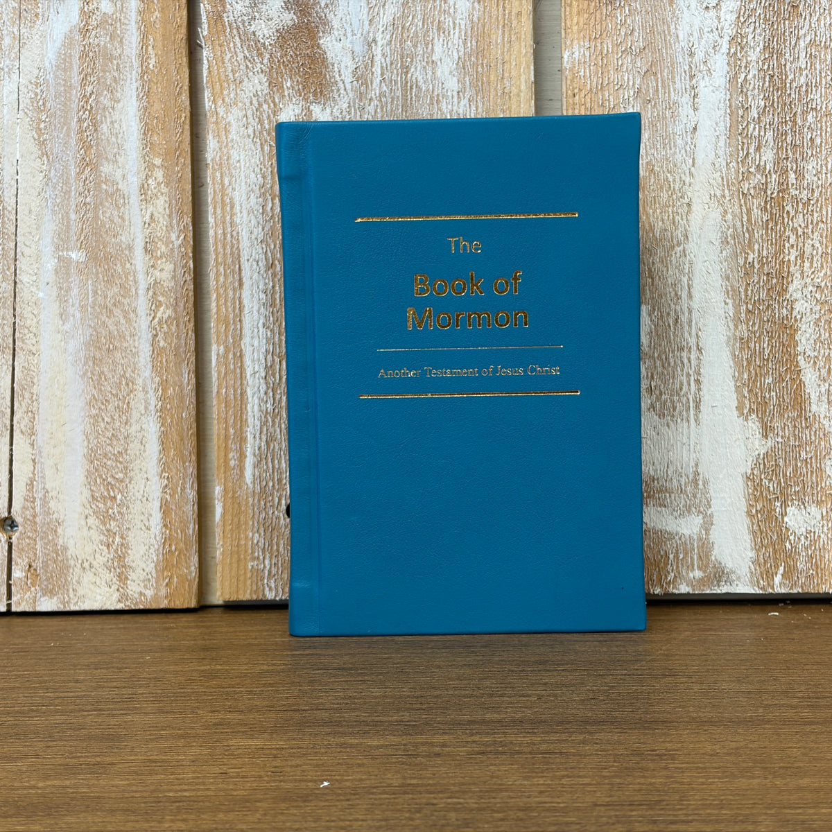 Teal Plonge Cowhide Hardcover Book of Mormon