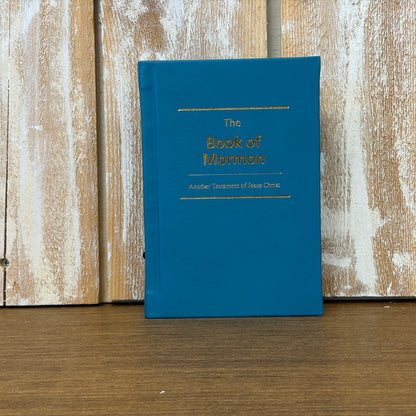 Teal Plonge Cowhide Hardcover Book of Mormon