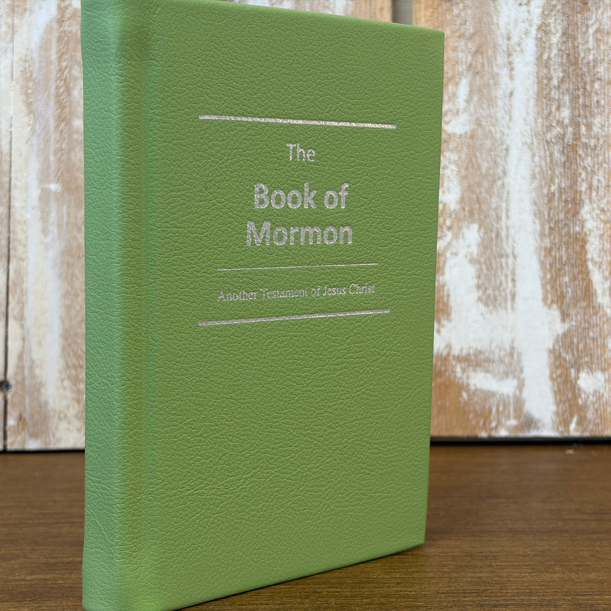 Lime Green Cowhide Hardcover Book of Mormon