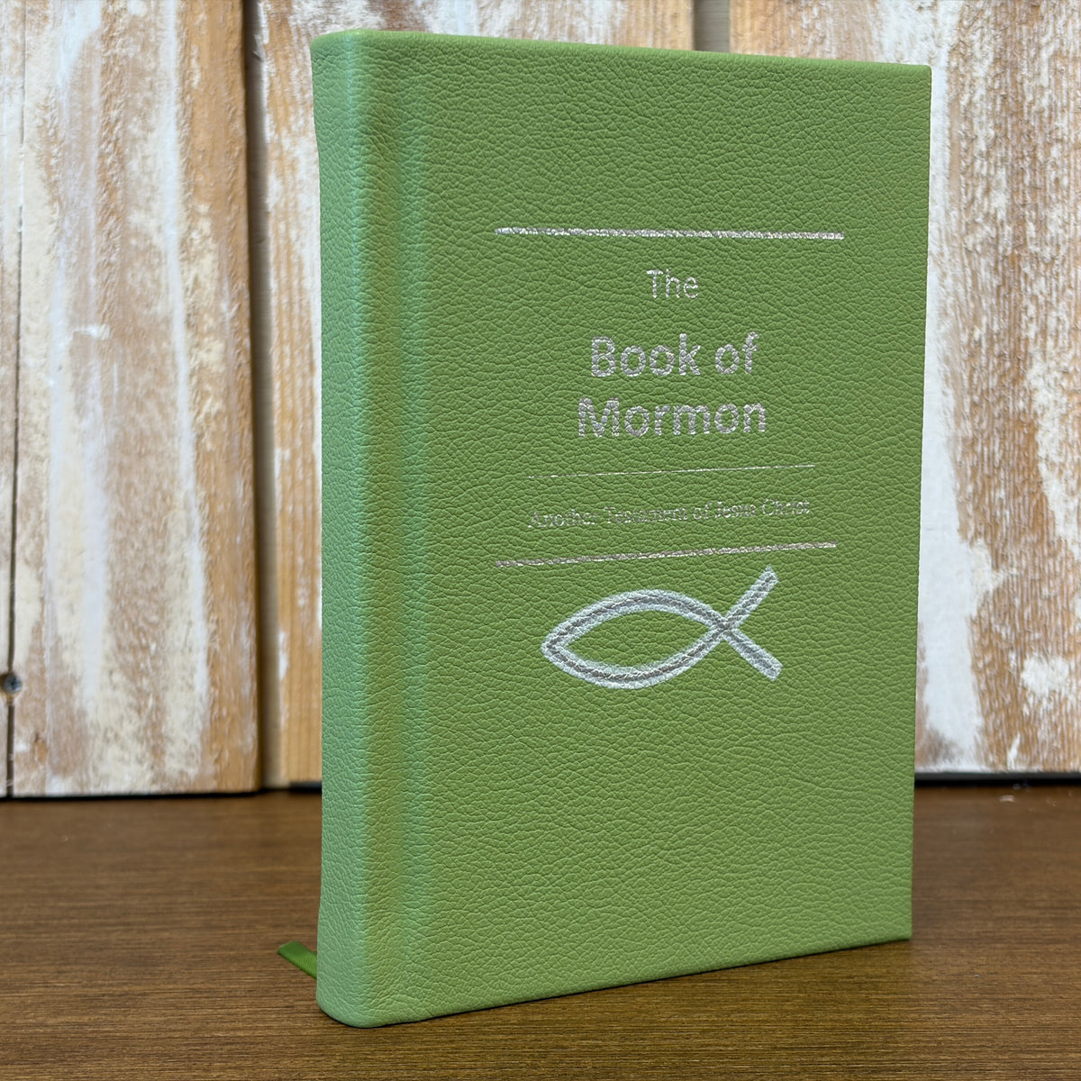 Lime Green Cowhide Hardcover Book of Mormon