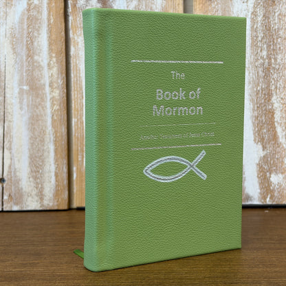 Lime Green Cowhide Hardcover Book of Mormon