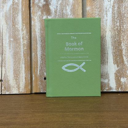 Lime Green Cowhide Hardcover Book of Mormon