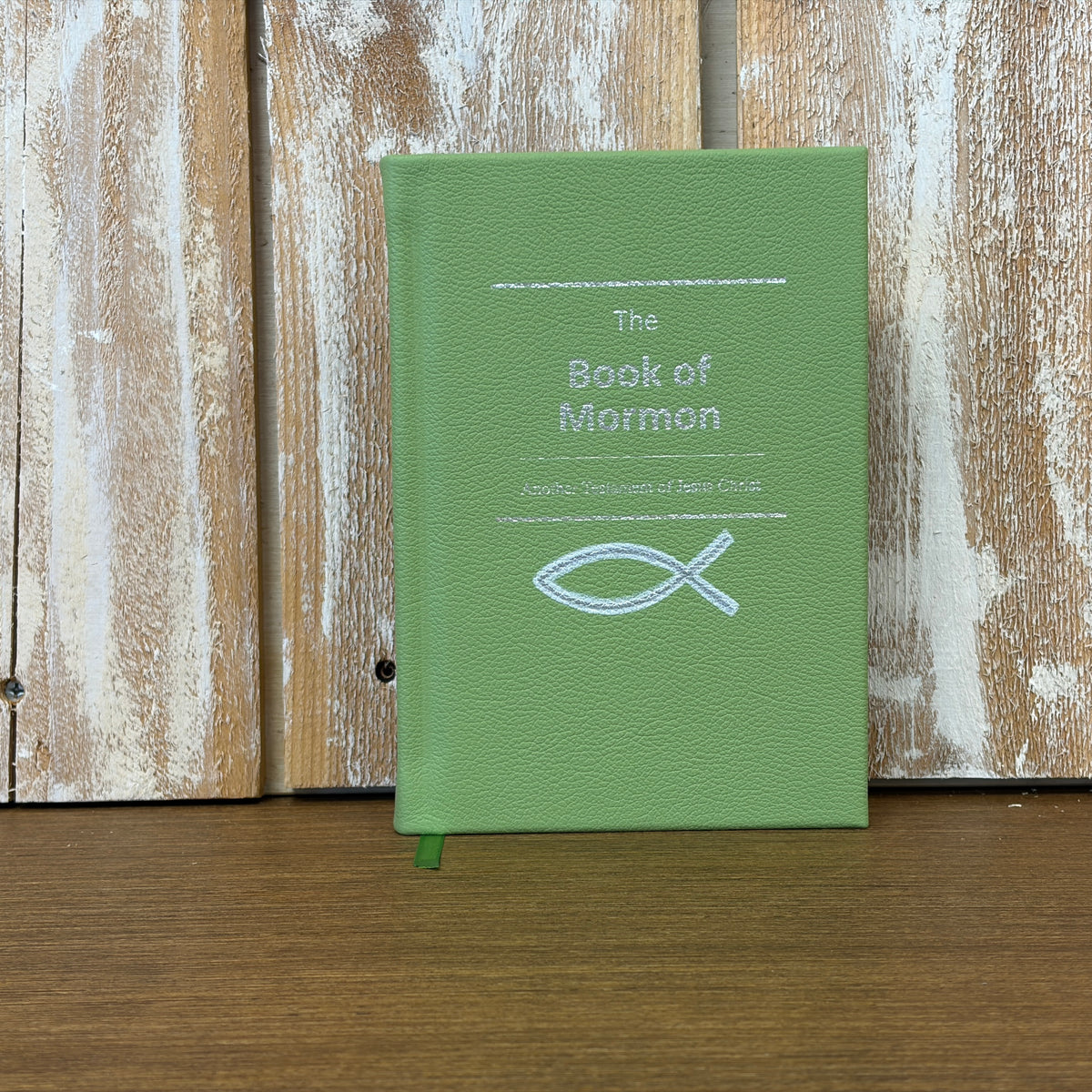 Lime Green Cowhide Hardcover Book of Mormon