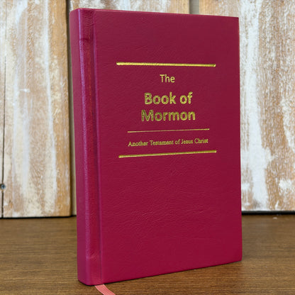 Magenta Plonge Cowhide Hardcover Book of Mormon