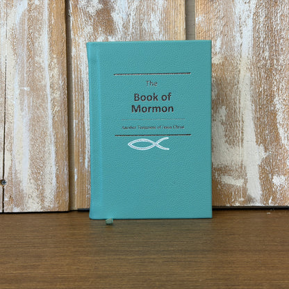Seafoam Cowhide Hardcover Book of Mormon
