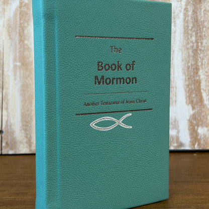 Seafoam Cowhide Hardcover Book of Mormon