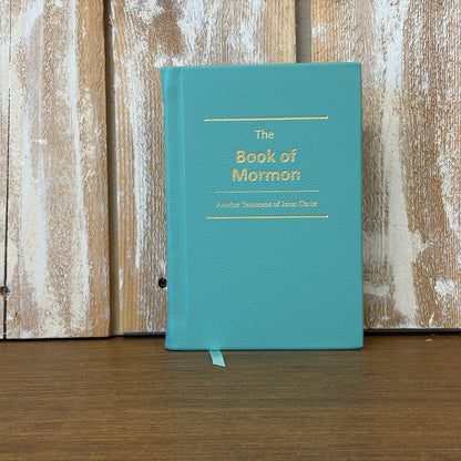 Seafoam Cowhide Hardcover Book of Mormon