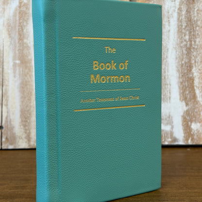 Seafoam Cowhide Hardcover Book of Mormon