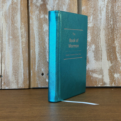 Metallic Turquoise Cowhide Hardcover Book of Mormon
