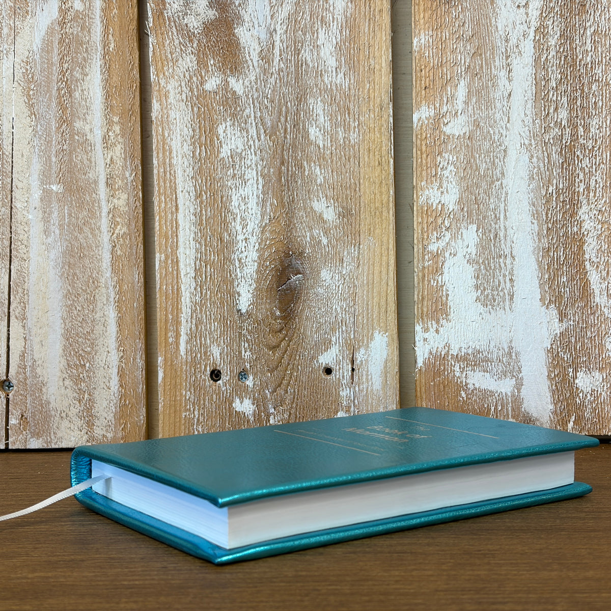 Metallic Turquoise Cowhide Hardcover Book of Mormon