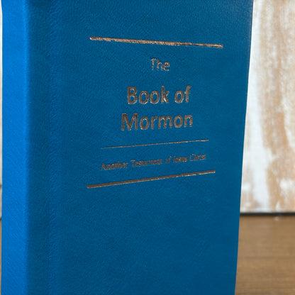 Turquoise Deerskin Hardcover Book of Mormon