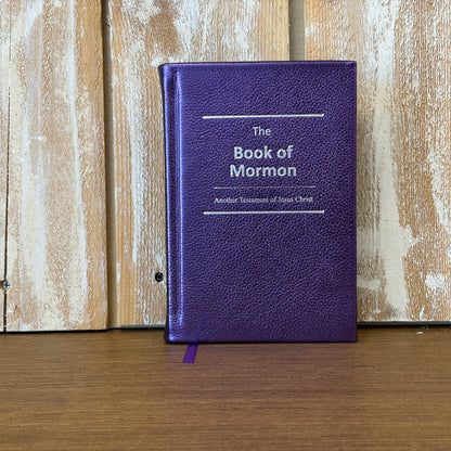 Metallic Purple Cowhide Hardcover Book of Mormon
