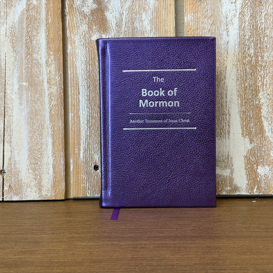 Metallic Purple Cowhide Hardcover Book of Mormon