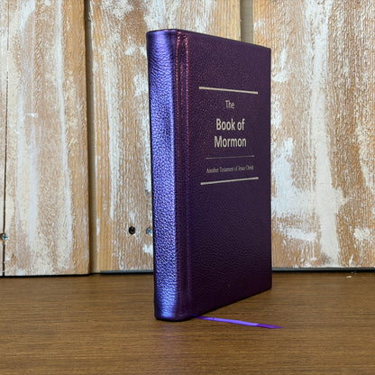 Metallic Purple Cowhide Hardcover Book of Mormon
