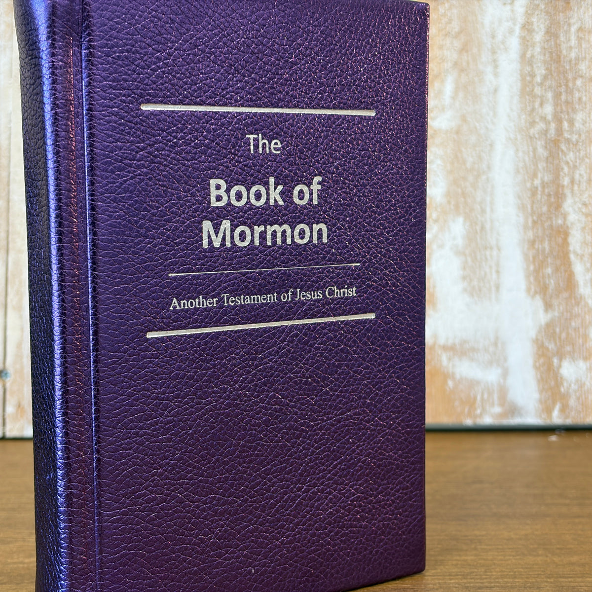 Metallic Purple Cowhide Hardcover Book of Mormon