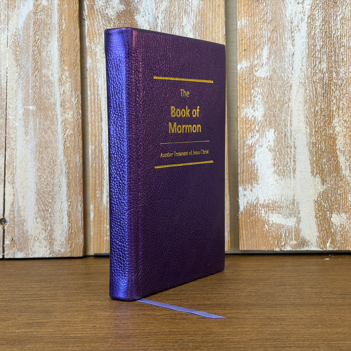 Metallic Purple Cowhide Hardcover Book of Mormon