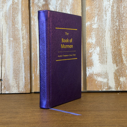 Metallic Purple Cowhide Hardcover Book of Mormon
