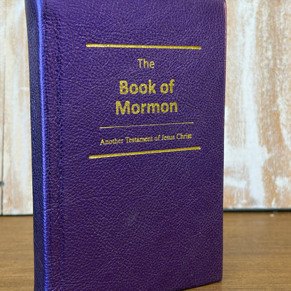 Metallic Purple Cowhide Hardcover Book of Mormon